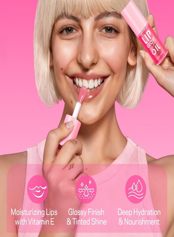 AMOADO Lip Oil, Tinted Lip Glow Oil – Hydrating & Nourishing, Lip Oils Gift Set, Fruity Lip Oil Gloss Non-Sticky & Glossy Finish, 4 Colors Lip Oils Stain for Girls and Women - Party Favor - Image 3